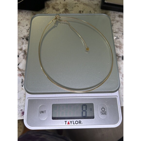 14k Yellow Gold Collar Necklace, 8g, 16” Adjustable To 20.5. Excellent Condition - Picture 4 of 4